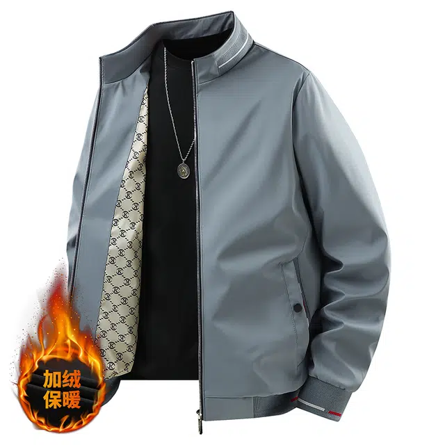 金盾 大码秋季休闲商务立领行政夹克 男款