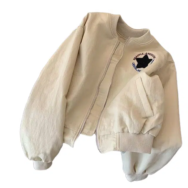 桴生 美式春秋棒球服刺绣外套女休闲宽松百搭时尚上衣 夹克 女款