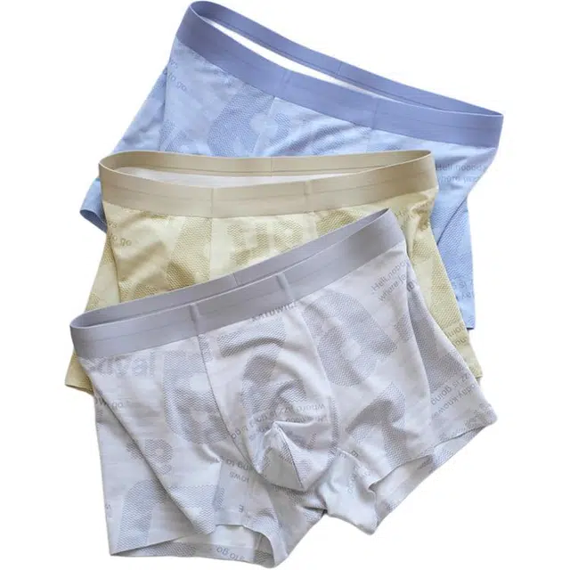 高档莫代尔无痕抗菌四角裤透气印花时尚平角内裤 男款