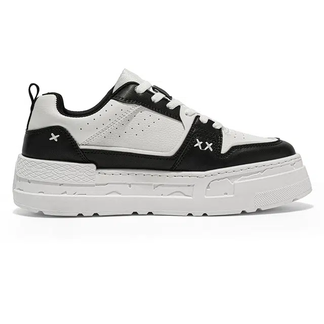 超纤皮 潮流时尚百搭简约厚底显高学院风皮面休闲 低帮 经典板鞋 男款