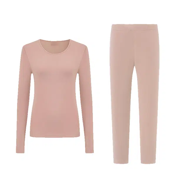 潞优野 简约高级感舒适纯棉大码秋冬季可外穿保暖套装 女款