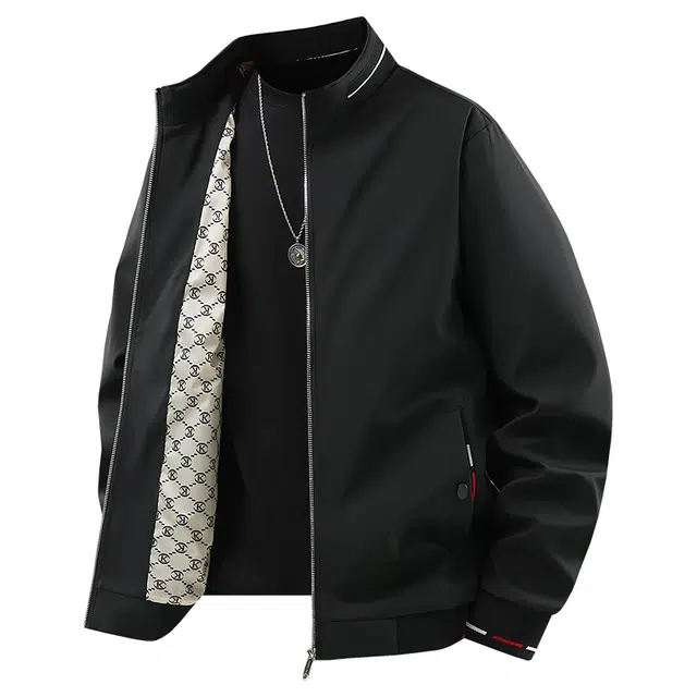 金盾 大码秋季休闲商务立领行政夹克 男款