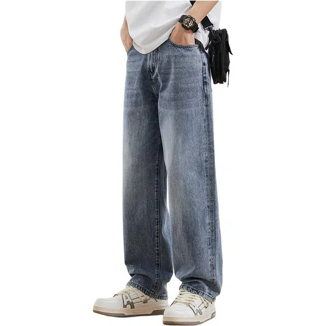 金盾 秋冬潮流百搭宽松牛仔裤 男款