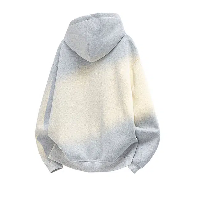 哲源 美式复古重磅双色拼接开衫设计感男款春秋外套潮牌百搭宽松舒适日常通勤慵懒垂感休闲连帽卫衣 男女同款