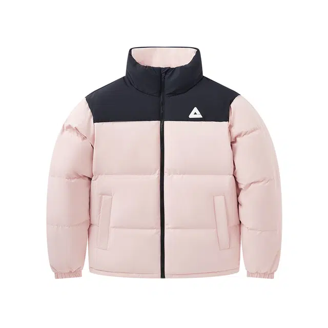 匹克 驭雪短羽升级版 三防科技经典纯色简约户外通勤校园冬季防污立领加厚保暖石墨烯驭热休闲微宽松中厚羽绒服 男女同款 粉红