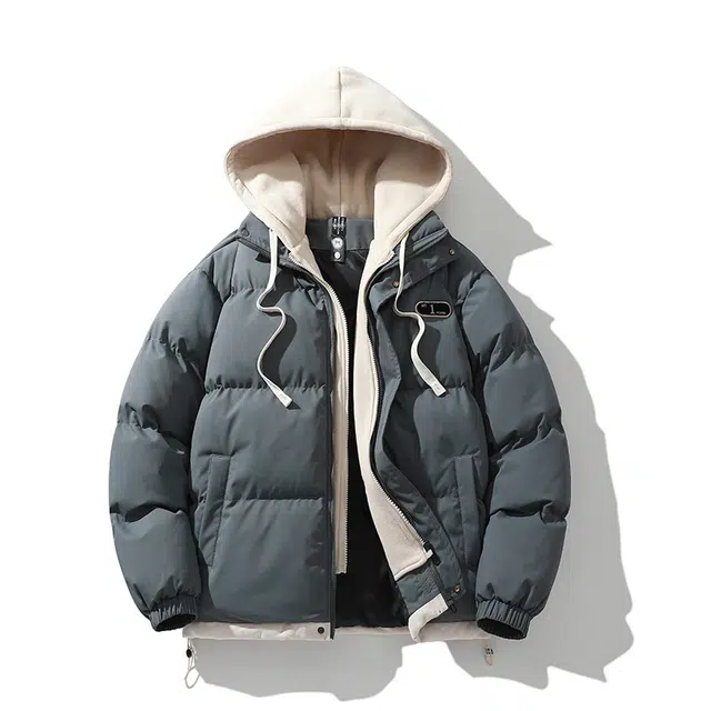 金盾 加厚假两件秋冬季时尚情侣面包服棉服 男女同款