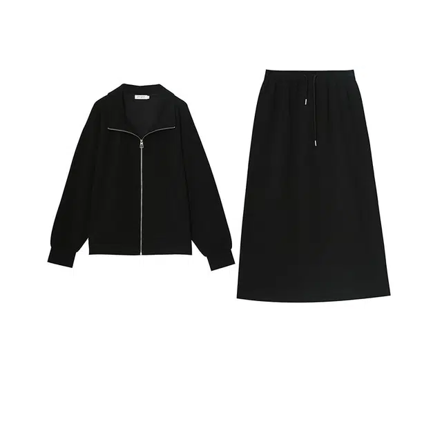 惟友 大码女装穿搭秋款秋装胖妹妹显瘦胖妹妹胖女生休闲套装 女款 简约减龄运动风两件套