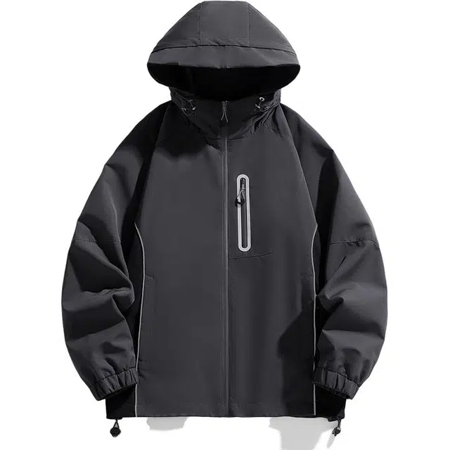 袋鼠  全天候系列 户外运动纯色通勤简约连帽长袖  防水防紫外线防泼水耐磨速干超轻吸湿排汗防雨冲锋衣 女款