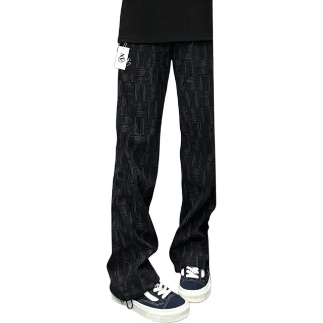 徐百货 美式潮牌百搭休闲复古脏脏格纹灯芯绒裤潮流慵懒风垂感阔腿长裤显瘦直筒裤针织运动裤 男女同款