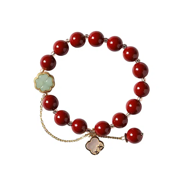 子婳 紫金砂本命年招财转运珠诸事顺利好运连连佛珠文玩复古民族风小众时尚百搭手饰 朱砂 手串 女款