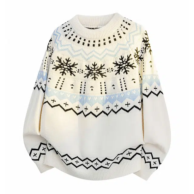 左岸 日系复古潮牌休闲时尚高级感春秋上衣设计感印花保暖秋冬内搭打底衫针织衫 男款