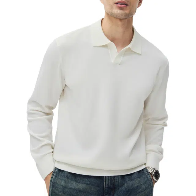 丹宁哲学 羊毛混纺秋冬季海鸥领针织衫 男款