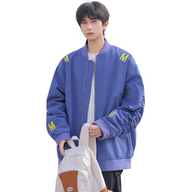 佐菲利 美式刺绣运动高街设计感工装棒球服潮牌情侣款休闲外套夹克 男女同款