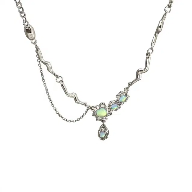 清脆小溪 水滴甜美甜酷清新个性创意百搭轻奢时尚浪漫优雅文艺高级感日常 合金 项链 女款