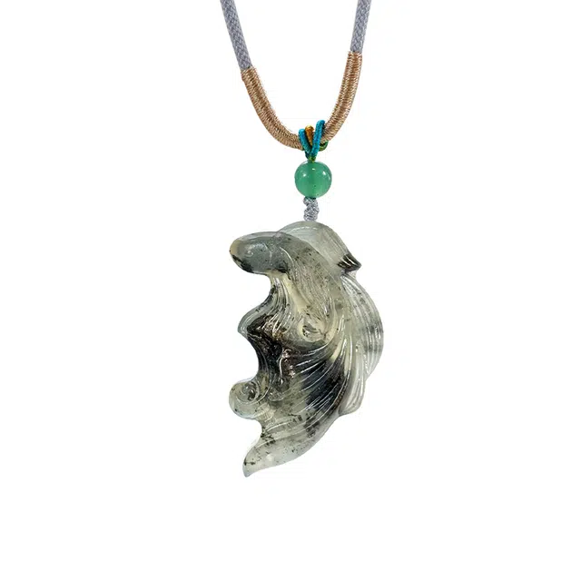 乃瑭 【高品质 以玉通情见玉如见人】上岸水墨太极好运双鱼配平安 国潮锦鲤 吉祥如意新中式 四大名玉 岫玉 项链 男女同款情侣款