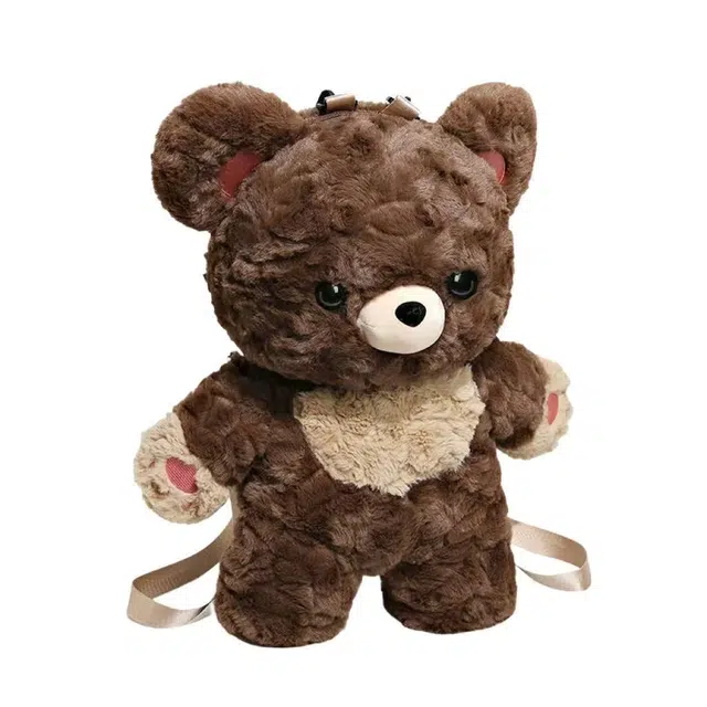 朵喵呦 爱心小熊可爱百搭毛绒痛包 陪伴安抚 玩偶周边