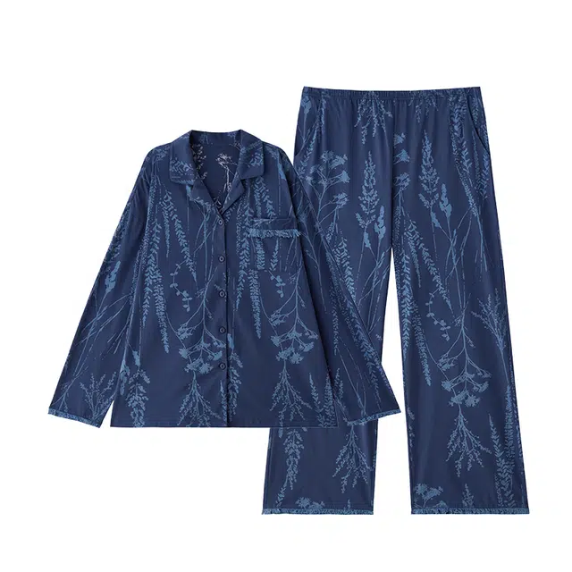 俏薇妮 带胸垫一体长袖长裤可外穿家居春秋季睡衣礼盒 女款