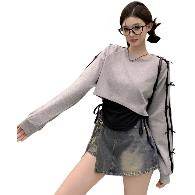 荟萃阁 小众时尚百搭背心休闲韩版修身设计感显瘦卫衣 女款