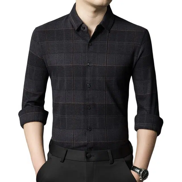 太子龍 长袖商务休闲秋冬季高级感格子衬衫 男款