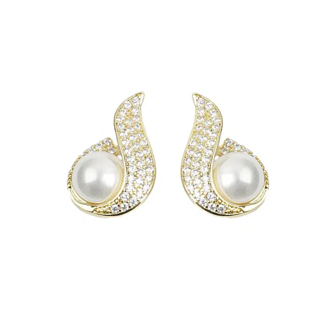 澜耀 珠珠水滴耳饰 小众设计感轻奢时尚气质 合金 耳环 女款