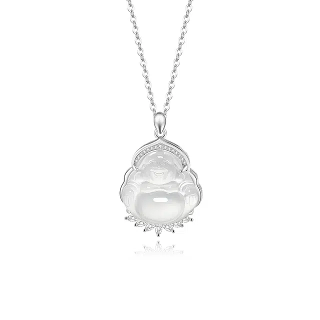 周大生 【福佑转运】 笑脸弥勒佛 平安喜乐佛 小众轻奢上岸幸运佛公 新中式国风平安顺遂 心意之选 礼盒#好运 玉髓 项链 女款