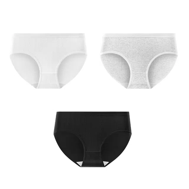 慕梵度 女士纯棉无痕女全棉抗菌裆舒适透气不夹臀不卡档三角内裤 女款 三条装