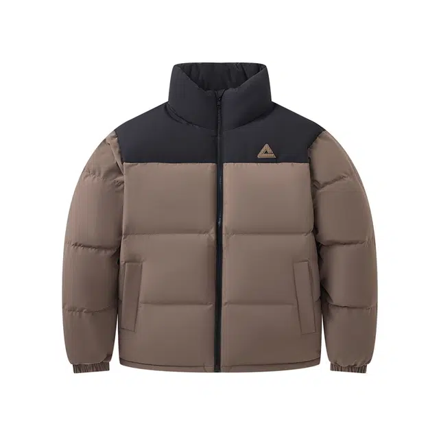 匹克 驭雪短羽升级版 三防科技经典纯色简约户外通勤校园冬季防污立领加厚保暖石墨烯驭热休闲微宽松中厚羽绒服 男女同款 炭灰棕