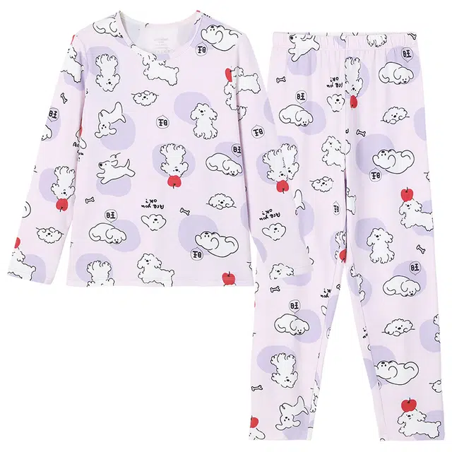 久岁伴 纯棉可爱印花居家内衣套装青少年