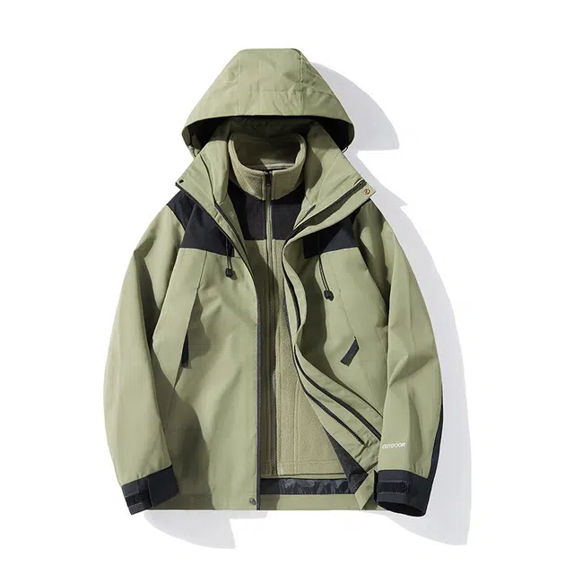 金盾 情侣拼色可脱卸两件套户外防水防风棉服 男女同款