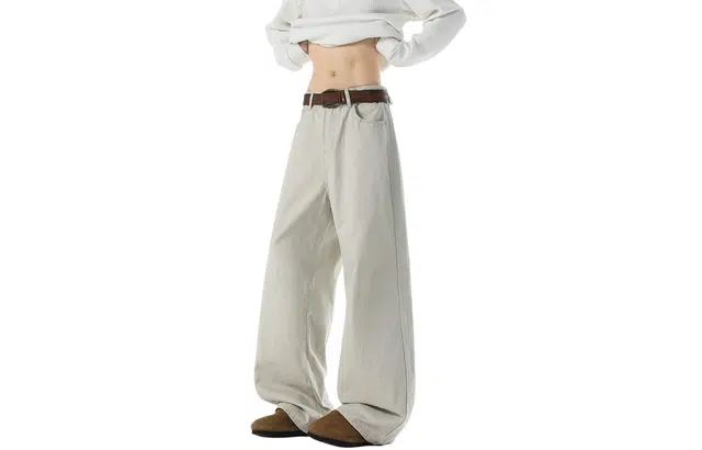 徐太浪 美式高街纯色基础款设计全棉潮流宽松直筒显瘦休闲裤 男女同款