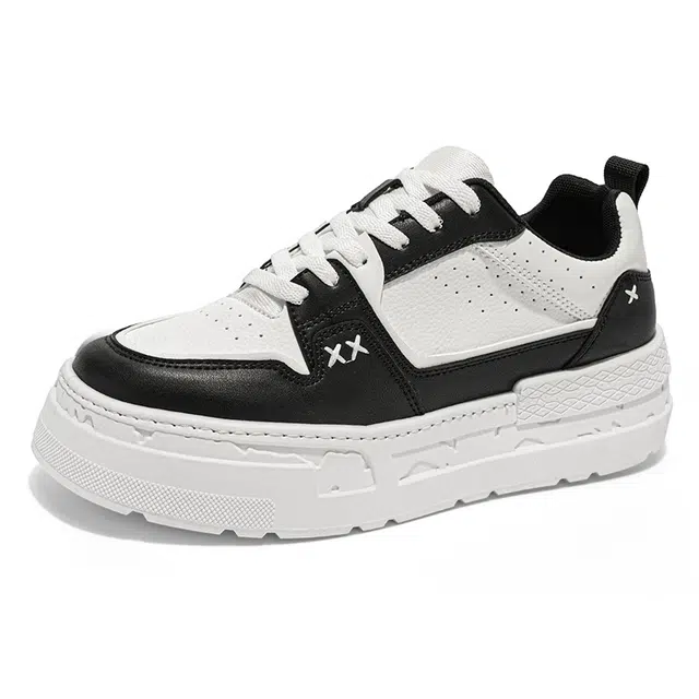 超纤皮 潮流时尚百搭简约厚底显高学院风皮面休闲 低帮 经典板鞋 男款