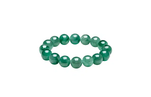 周六福 天然飘花玉串女玉石串珠子天然 非洲翠 石英岩玉手串 女款