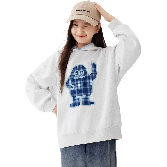 左西卫衣 撞色编织线连帽卡通动漫常规休闲 青少年