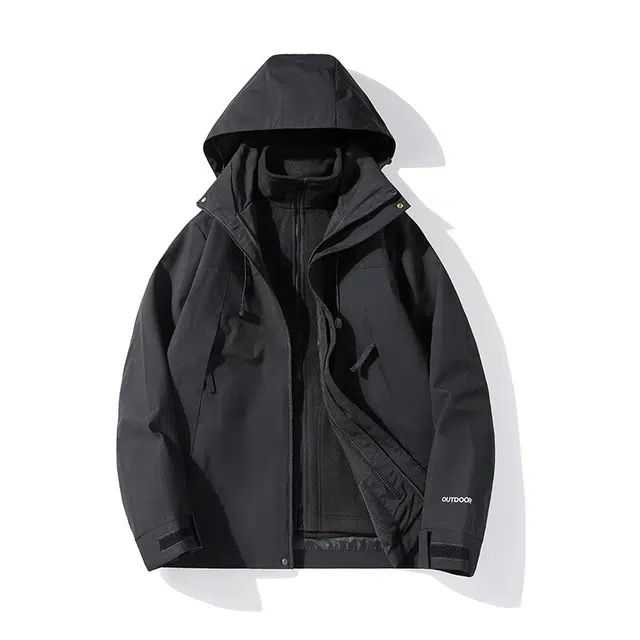 金盾 情侣拼色可脱卸两件套户外防水防风棉服 男女同款