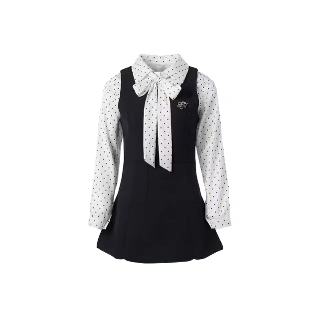 小卷要加油 早秋穿搭一整套富家千金小香风一整套高级感波点衬衫背心连衣裙两件套长袖裙装套装 女款