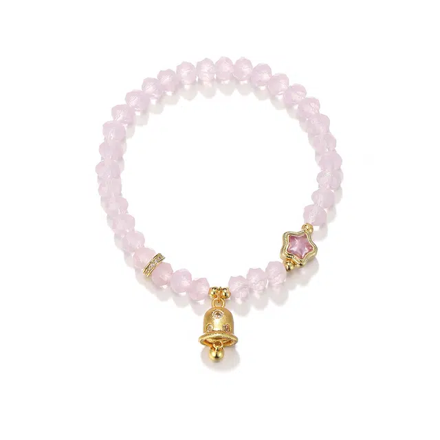 珂里 甜美多巴胺星星风铃精致手工串珠子森系小众简约时尚百搭轻奢高级感手饰 琉璃 玉石手串 女款