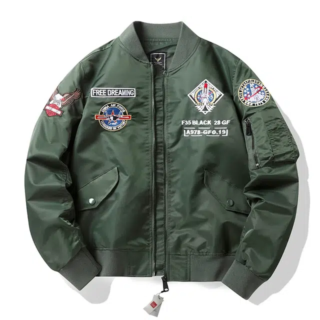 北极绒 工装飞行员男春秋季刺绣棒球服潮牌外套男男夹克 男款