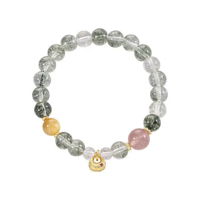 仙园韵 绿幽灵串珠水晶手链女款轻奢小众精致高级清新#好运 绿幽灵 手串 女款