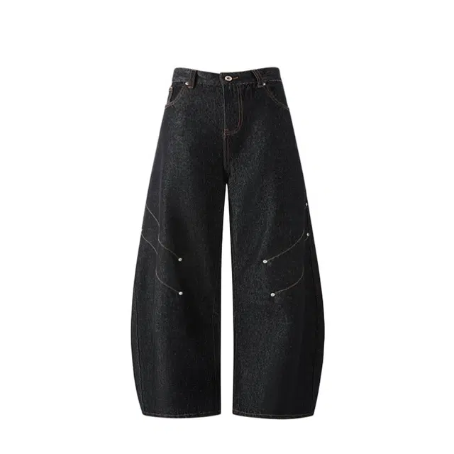 加荣 美式复古设计感拼接牛仔裤男秋季潮流时尚宽松休闲直筒裤男款青少年潮牌痞帅格纹裤百搭男士裤子春秋高级感原牛阔腿长裤 男女同款