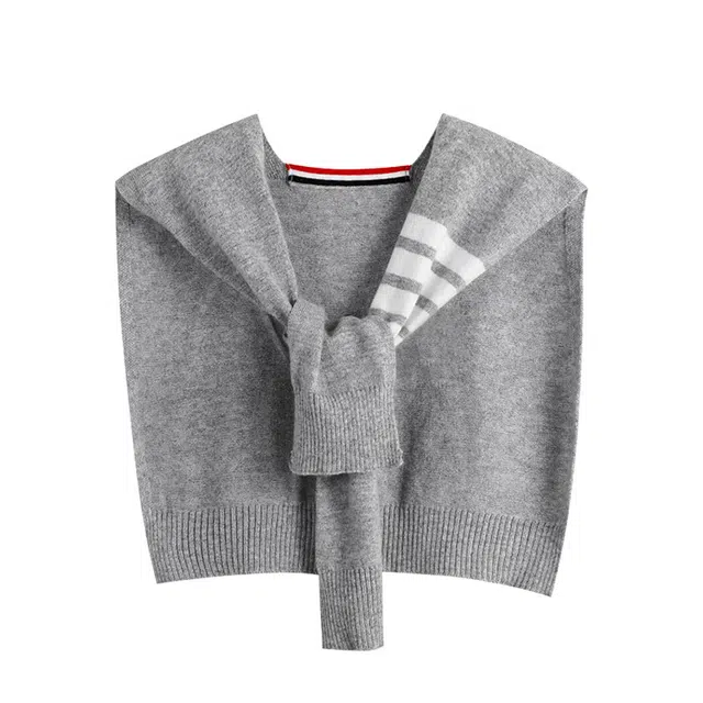 浪莎 韩版纯色针织小时尚百搭镂空高级氛围感显白有气质外搭小 礼盒装 披肩 女款