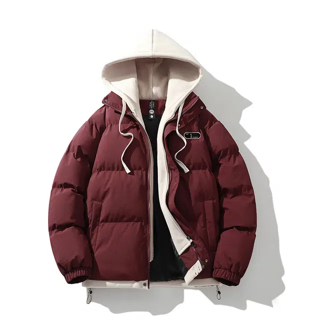 金盾 加厚假两件秋冬季时尚情侣面包服棉服 男女同款