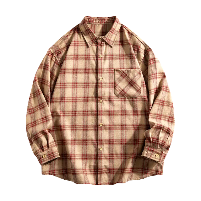 金盾 高街百搭复古长袖衬衫 男款