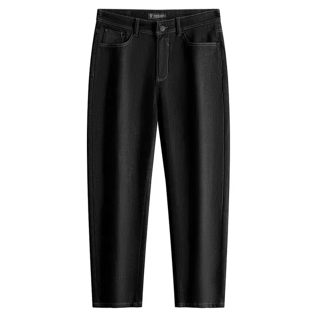 与狼共舞 加绒加厚保暖锁温抗寒柔软舒适微弹时尚固色水洗九分牛仔裤 男款