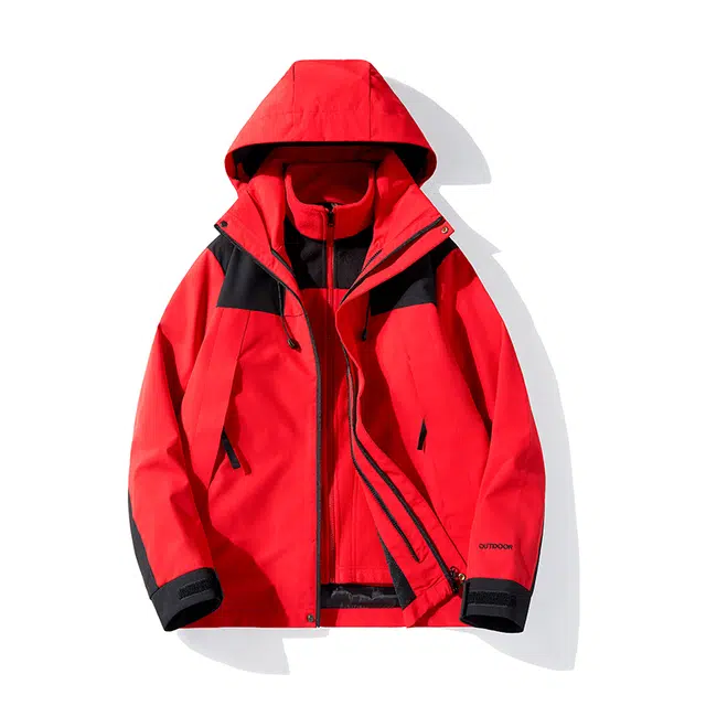 金盾 情侣拼色可脱卸两件套户外防水防风棉服 男女同款