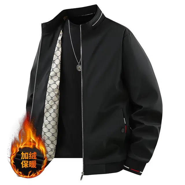 金盾 大码秋季休闲商务立领行政夹克 男款