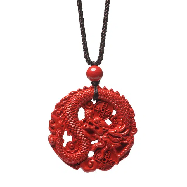 茂琼 简约 时尚 龙牌吊坠小众百搭高级感饰品#好运 朱砂 项链 男女同款情侣款