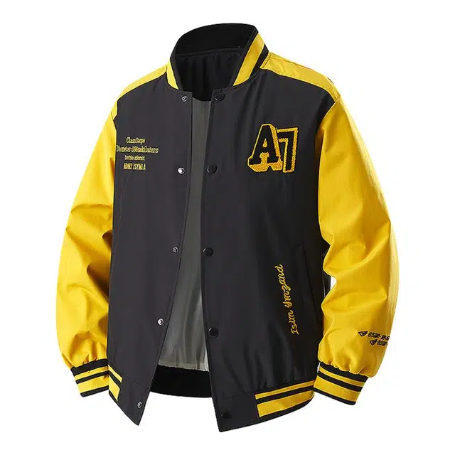 金盾 插色春秋季潮牌宽松百搭港风痞帅夹克外套 男款