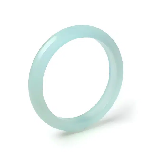 眰恦 温柔天空蓝 显白百搭 古风简约清冷感玉镯 一步一响 #好运天然 玉髓 手镯 女款