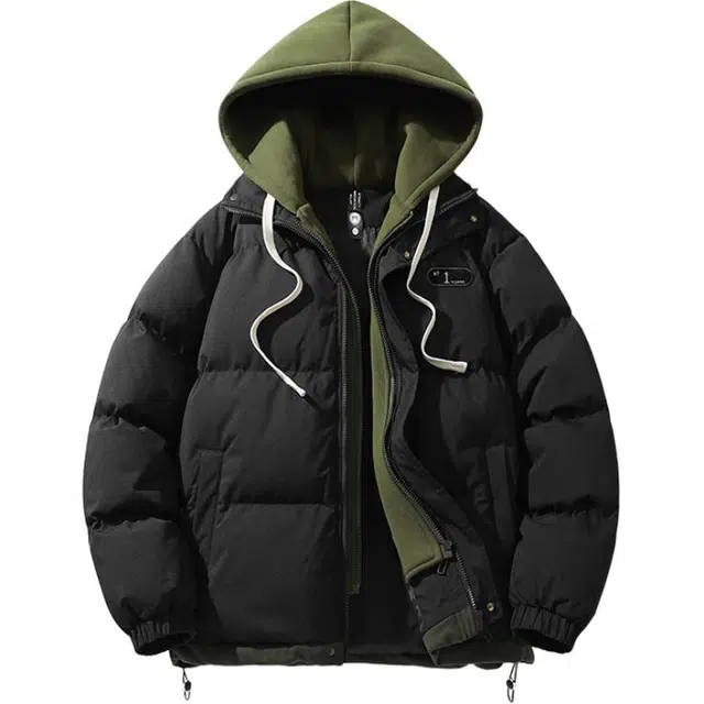 金盾 加厚假两件秋冬季时尚情侣面包服棉服 男女同款