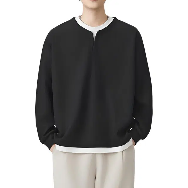 左岸 美式复古秋季男士长袖小众设计圆领时尚简约潮流百搭宽松透气舒适柔软学院风韩系高街潮牌休闲卫衣 男款